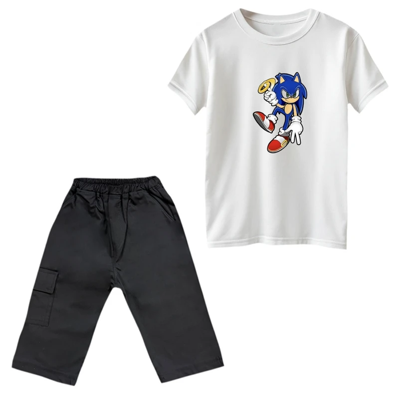 ست تی‌شرت و شلوارک پسرانه مدل سونیک کد 03