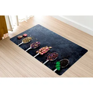 پادری مدل سه لایه رویه مخمل طرح آشپزخانه کد S630 سایز 75x45 سانتی متر