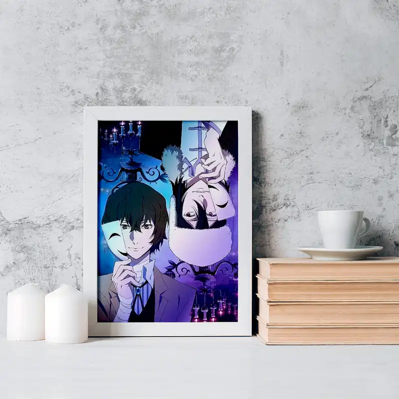 تابلو خندالو مدل فئودور و دازای انیمه سگ های ولگرد بانگو کد 15660