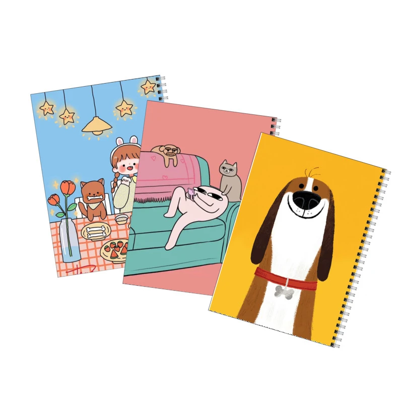 دفتر مشق 100 برگ بامبیلیپ طرح سگ و گربه فانتزی کد 77 مجموعه 3 عددی