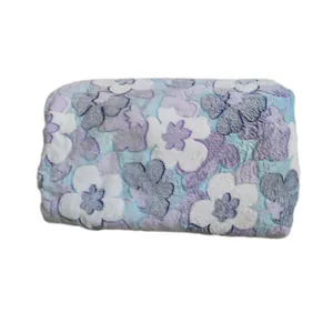 پتو مسافرتی مدل شبنما گل مرداب سایز 210x200 سانتی متر