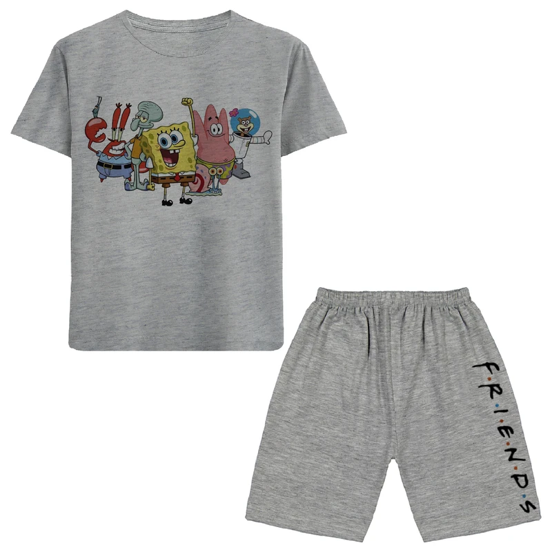 ست تی شرت و شلوارک پسرانه مدل باب اسفنجی فرند کد A144