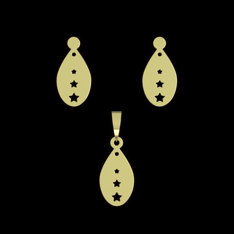 نیم ست طلا 18 عیار زنانه مدوپد مدل ستاره کد NA11594