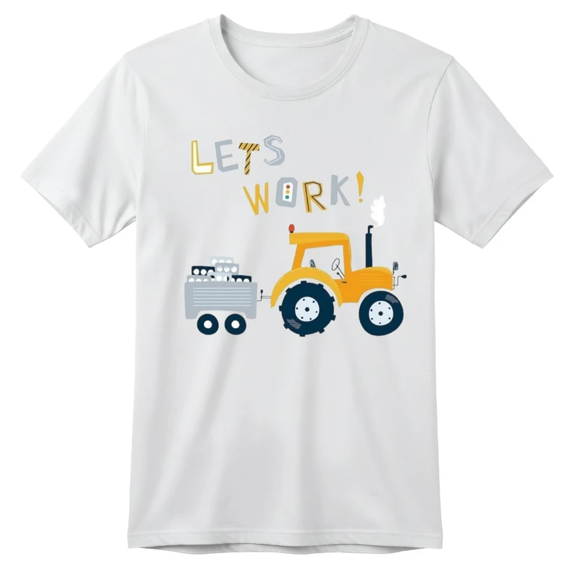 تی‌شرت آستین کوتاه بچگانه مدل ماشین کار کد p8 