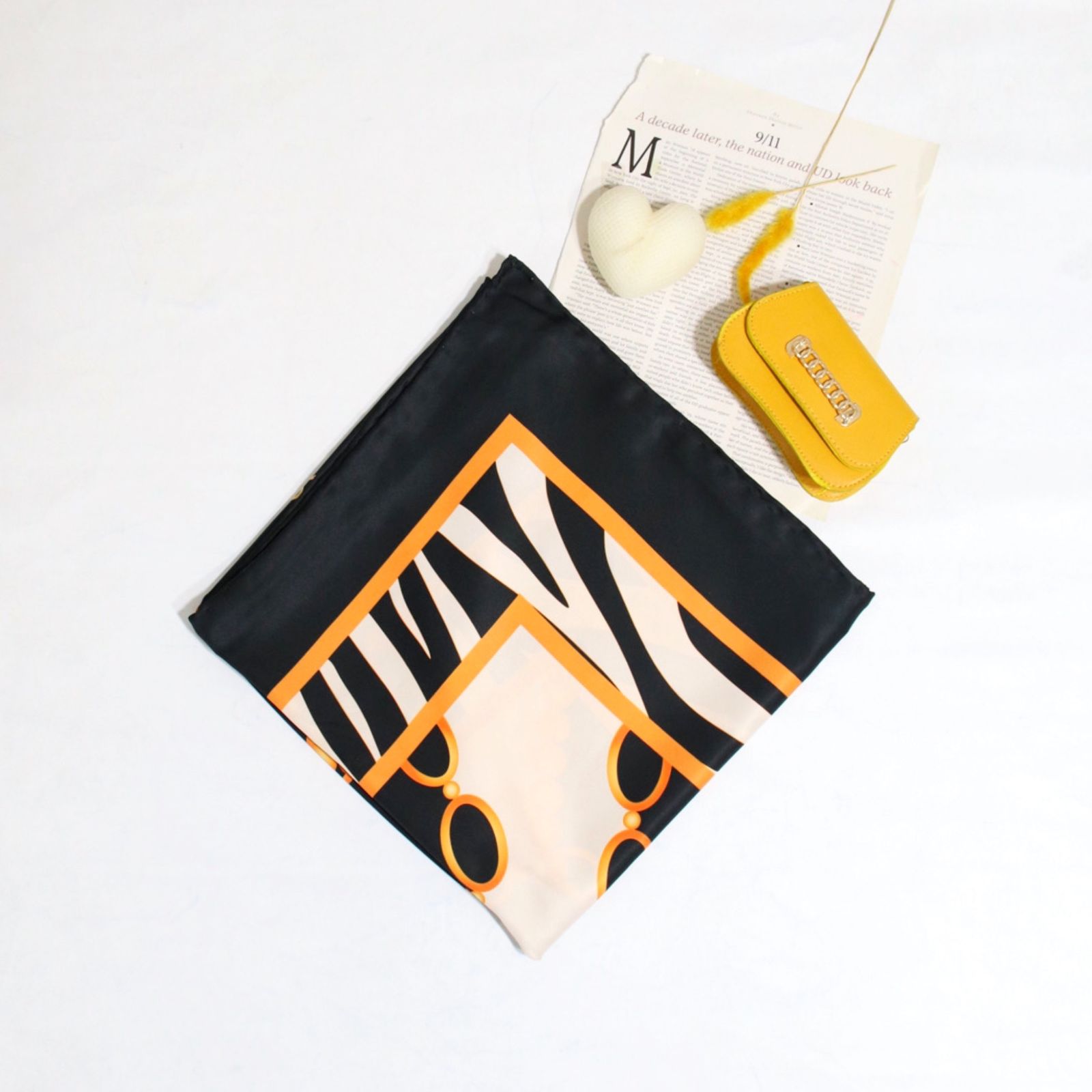 روسری زنانه مدل ابریشم مزونی کد 9405 -  - 5