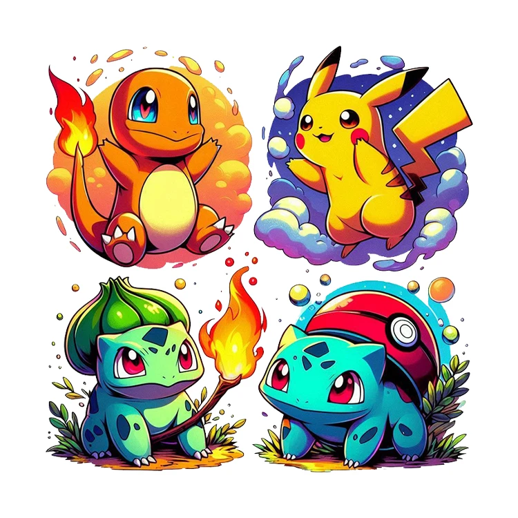 استیکر پارچه و لباس پاد آفرین مدل پوکمون کد 2348