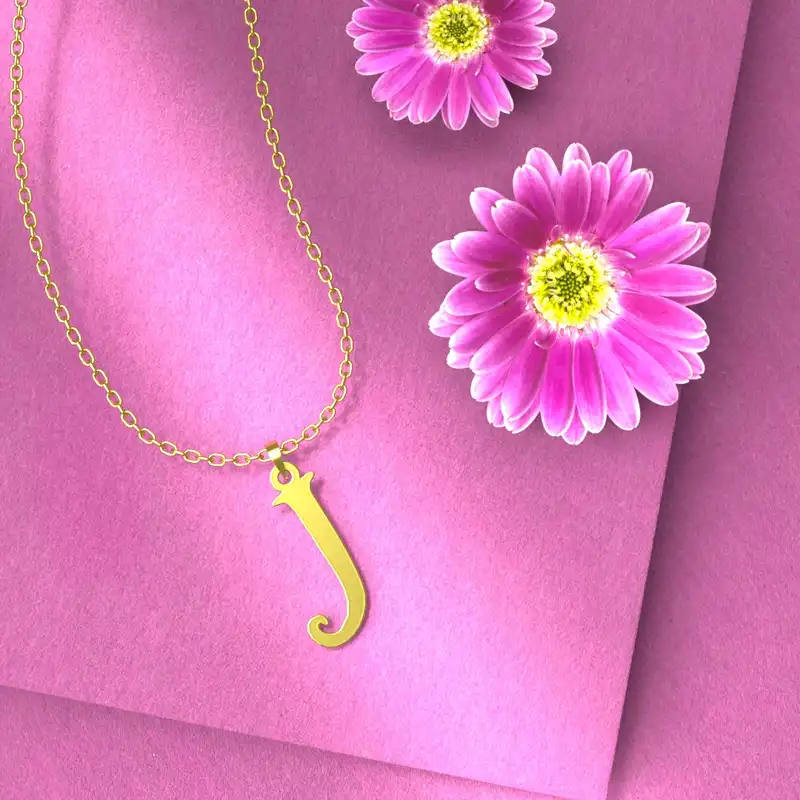 گردنبند طلا 18 عیار زنانه مدوپد مدل حرف J کد H3-1-1452