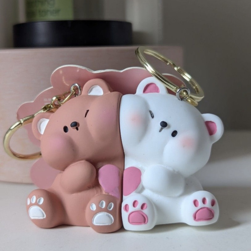 جاکلیدی مدل خرس آهنربایی عاشقانه بسته 2 عددی