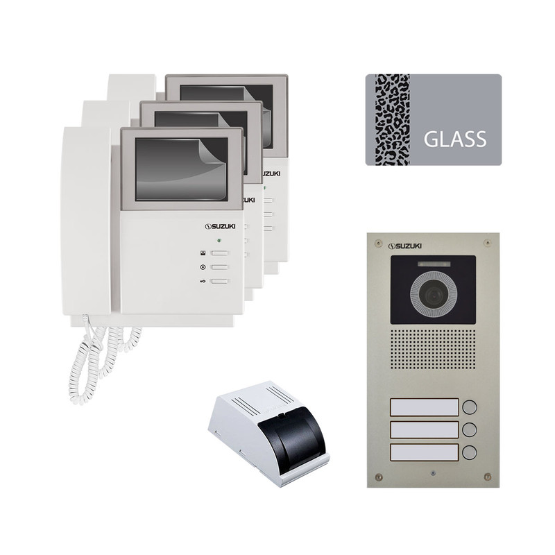 مجموعه دربازکن تصویری سوزوکی مدل 413m-4ucm سه واحدی به همراه محافظ صفحه مجموعه دربازکن تصویری سوزوکی مدل 413m-4ucm سه واحدی به همراه محافظ صفحه