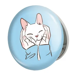 آینه جیبی خندالو طرح گربه Cat مدل تاشو کد 23297 