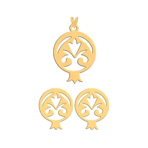 نیم ست طلا 18 عیار زنانه فرشته مدل  طرح انار کد WHSL-000105