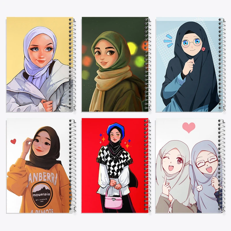 دفتر مشق 100 برگ خندالو طرح دخترانه کد 264 مجموعه 6 عددی