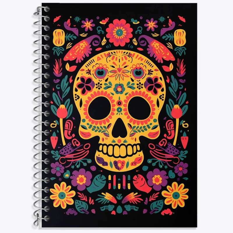 دفتر زبان 50 برگ خندالو مدل سه خط طرح اسکلت (Skeleton) کد F2622