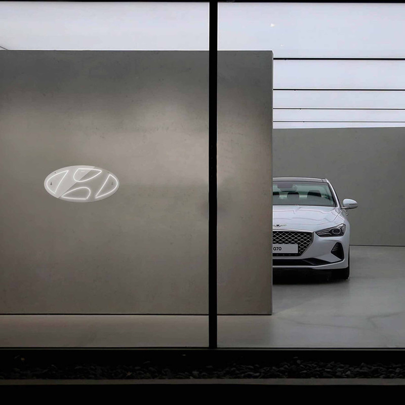 چراغ دیواری نئون دیزاین طرح Hyundai_WHT
