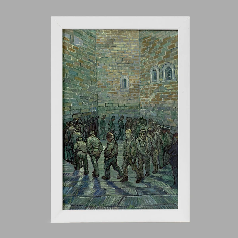 تابلو خندالو مدل نقاشی هواخوری زندانیان اثر ونسان ونگوگ کد 25472