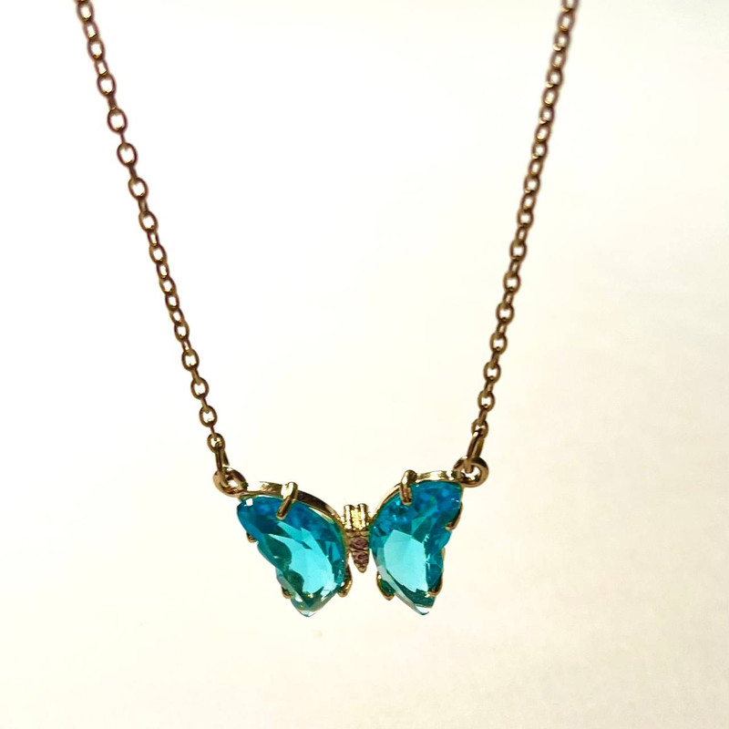 گردنبند زنانه مدل پروانه کریستال