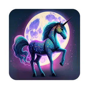 زیر لیوانی کاکتی طرح اسب تک شاخ و یونیکورن مدل mp31803