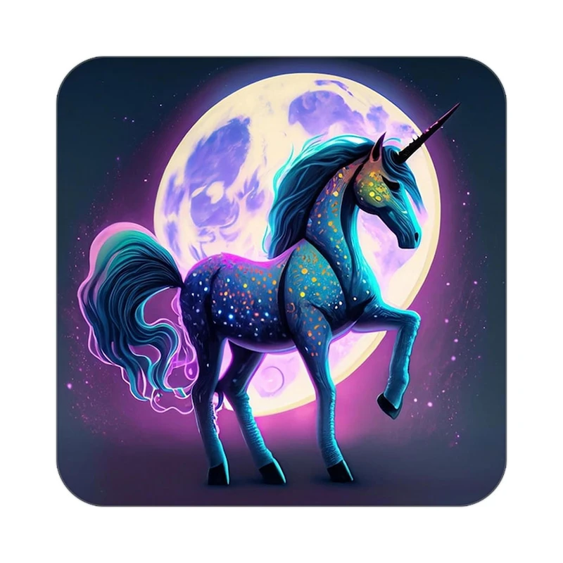 زیر لیوانی کاکتی طرح اسب تک شاخ و یونیکورن مدل mp31803