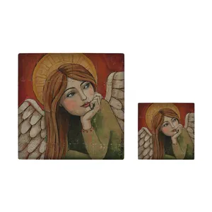  کاشی کارنیلا طرح فرشته مدل لوحی آویز کد kla56 مجموعه 2 عددی