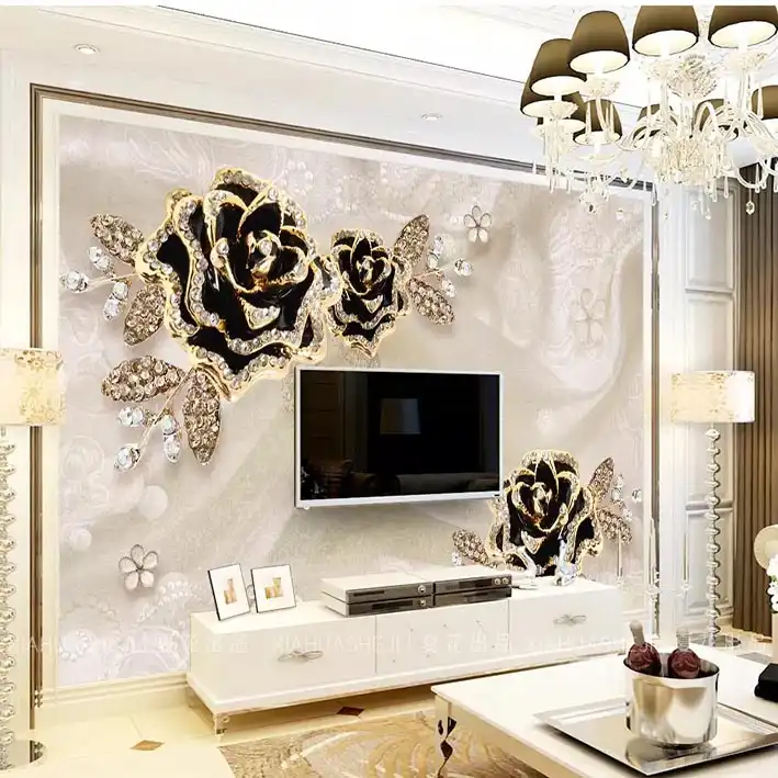 پوستر دیواری سه بعدی مدل گل نگینی DRVF1182