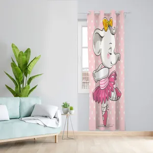 پرده مدل اتاق کودک مخمل پانچی طرح بچه فیل کد 2306 سایز 140x280 سانتی متر