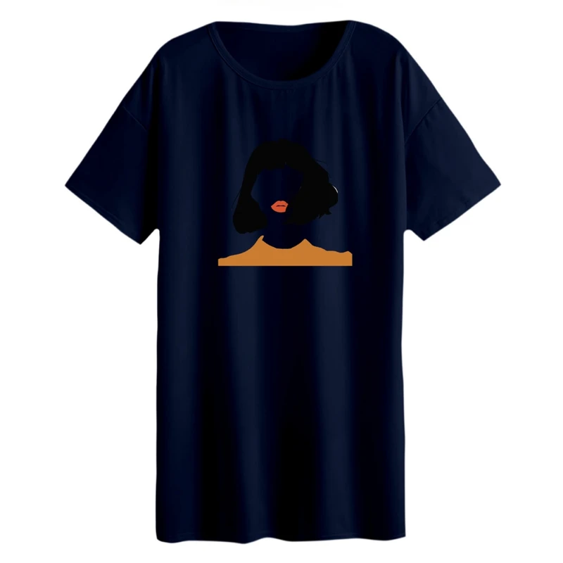 تی شرت لانگ زنانه مدل مینیمال زن