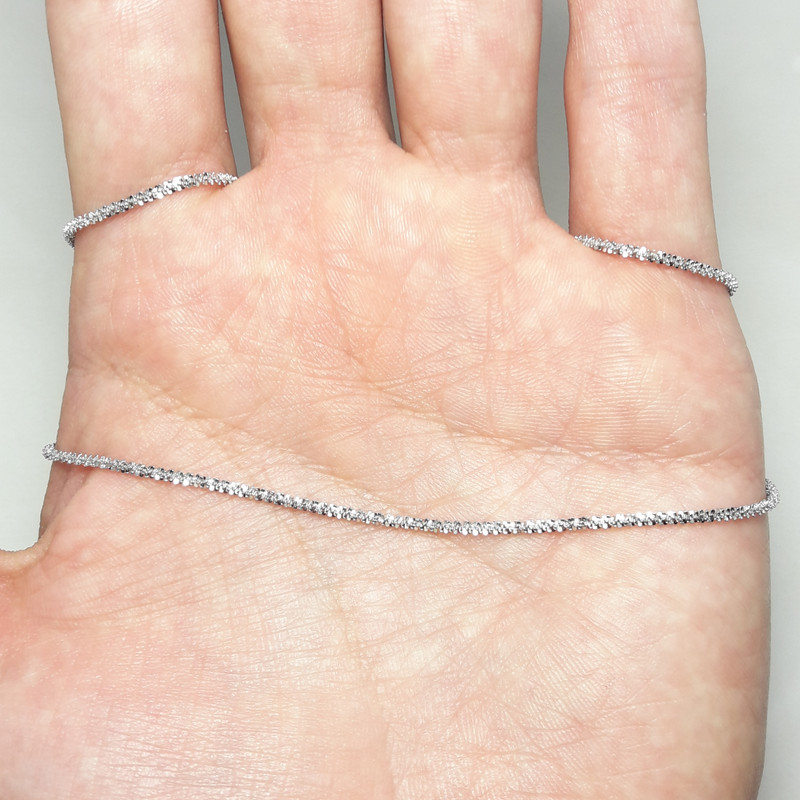 زنجیر نقره زنانه مدل خاویاری  کد 7004