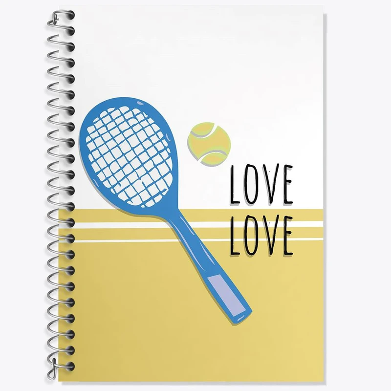 دفتر زبان 50 برگ خندالو مدل سه خط طرح تنیس Tennis کد 26637