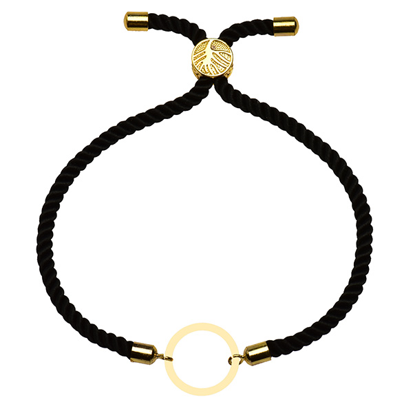 دستبند طلا 18 عیار دخترانه کرابو طرح دایره مدل Krd1577