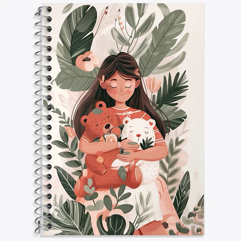 دفتر لغت 50 برگ خندالو طرح دختر و خرس های مهربون کد F7381