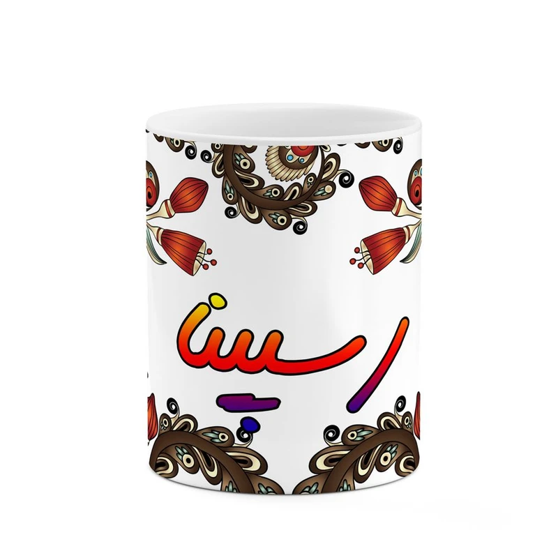 ماگ کاکتی مدل اسم رسپینا طرح سنتی گل و بته کد mgh45238