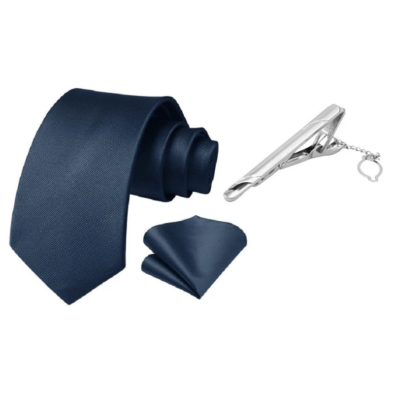 ست کراوات و دستمال جیب و گیره کراوات مردانه مدل TVF کد 27