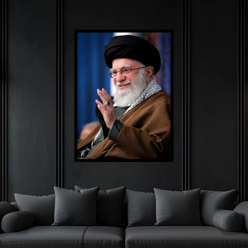 تابلو بکلیت طرح رهبر سید علی خامنه ای مدل B-bu7544 فریم مشکی