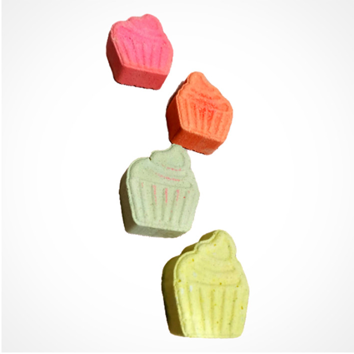 کوکتل نمک حمام مدل کاپ کیک وزن 240 گرم بسته 4 عددی