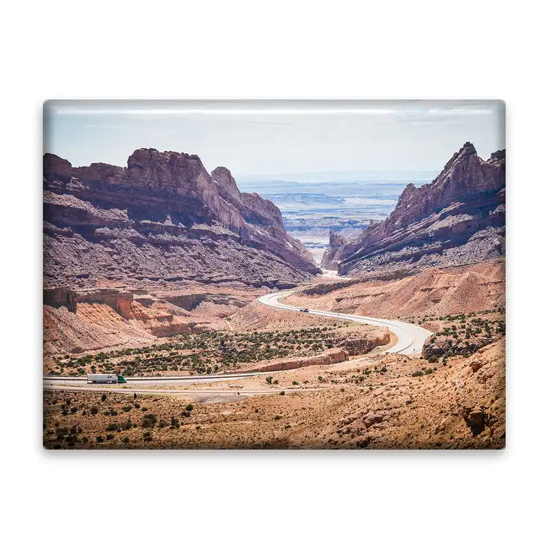 کاشی اطلس آبی طرح منظره بیابان و جاده و کوه مدل T1182