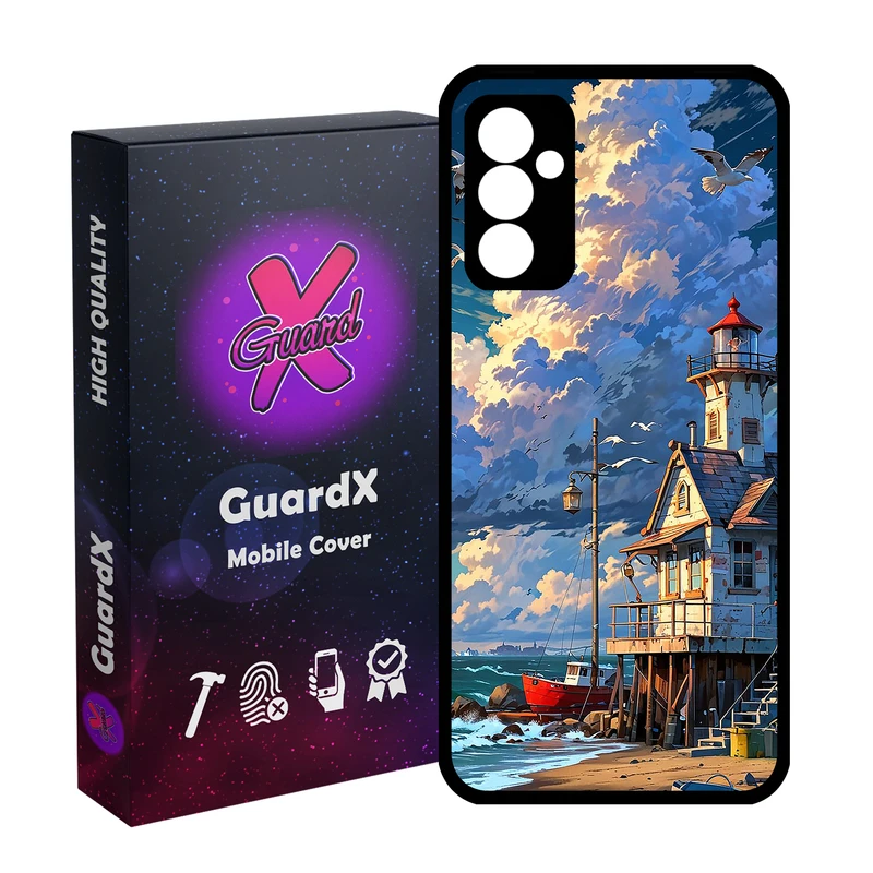 کاور گارد ایکس طرح ساحل دریا مدل Glass10773 مناسب برای گوشی موبایل سامسونگ Galaxy A34 / A34 5G