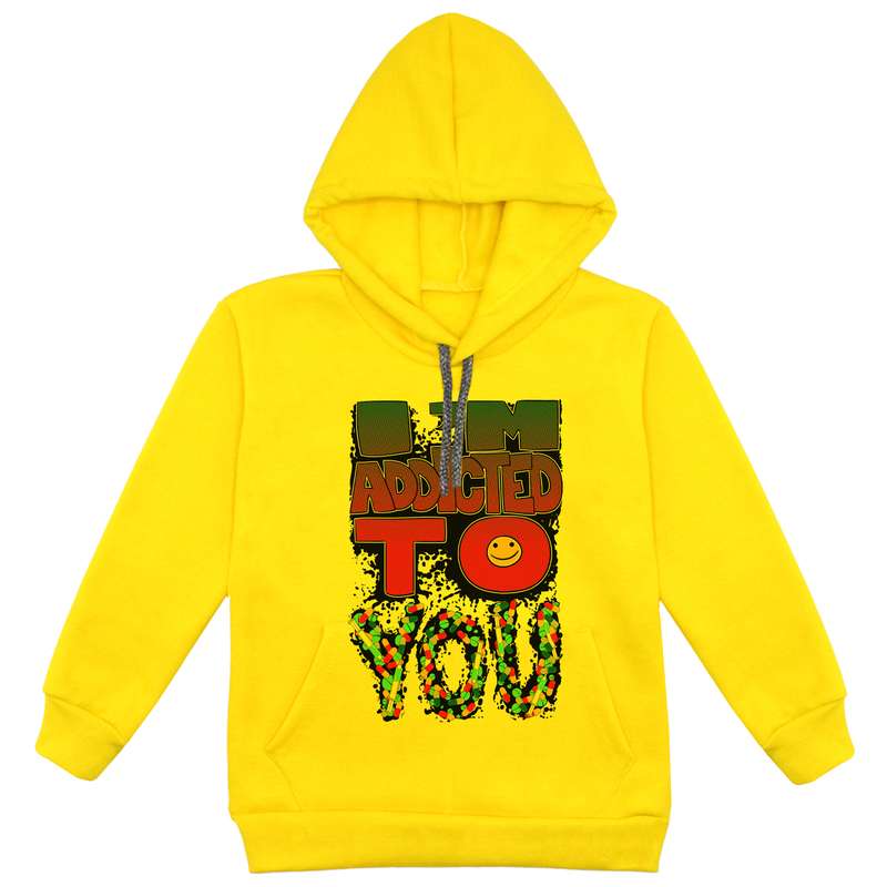 هودی پسرانه مدل F31 TO YOU رنگ زرد