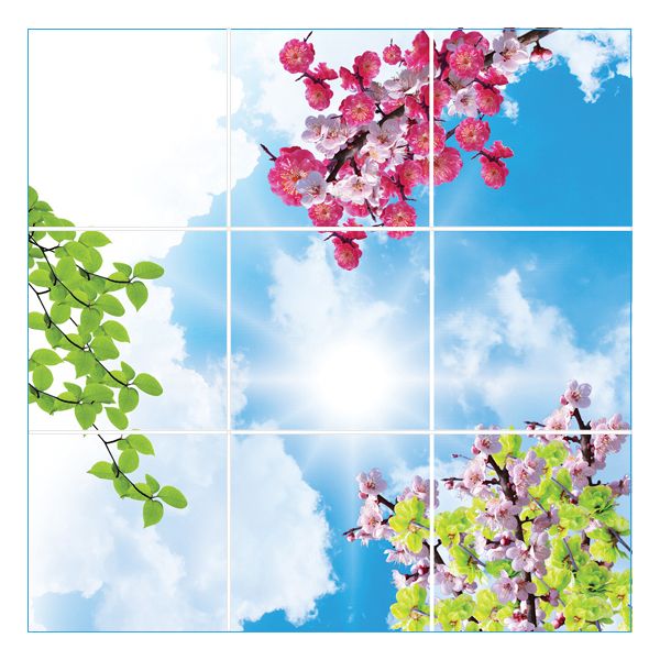 تایل سقفی آسمان مجازی مدل 1218 سایز 59.5x59.5 مجموعه 9 عددی