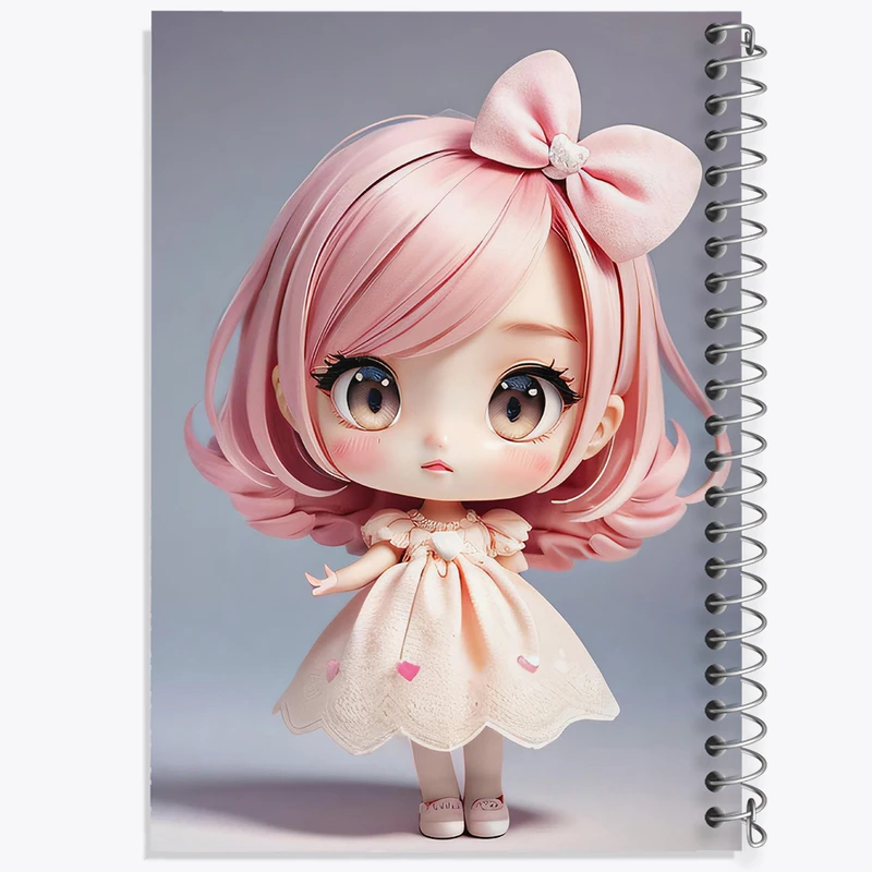 دفتر شطرنجی 50 برگ خندالو مدل دخترانه (Girlish) کد 36878