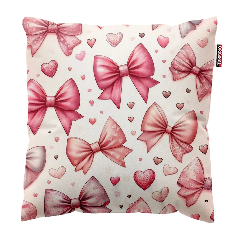 کوسن پاد آفرین طرح پاپیون و قلب کد 5048 سایز 30*30 سانتی متر