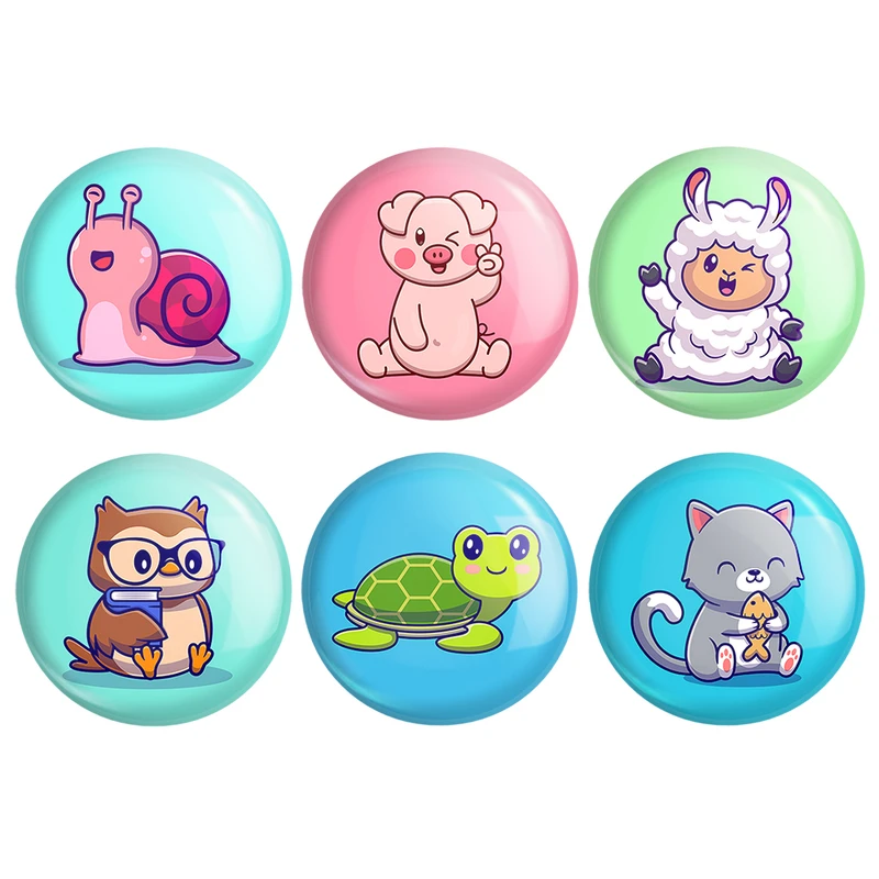 مگنت خندالو طرح حیوانات بامزه Cute Animals کد 1617A مجموعه 6 عددی