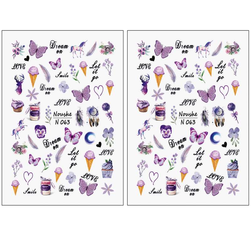 برچسب لنز ناخن مدل فانتزی کد N063 مجموعه 2 عددی