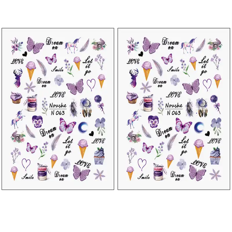 برچسب لنز ناخن مدل فانتزی کد N063 مجموعه 2 عددی