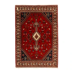 فرش دستبافت یک و نیم متری طرح قشقایی بافت آباده کد 574207