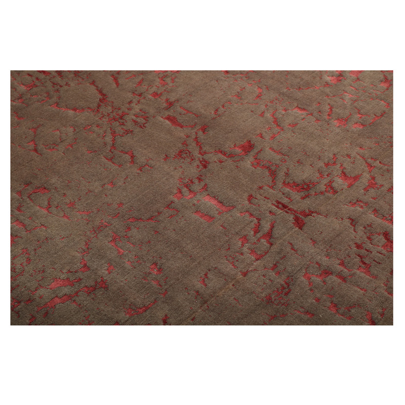 فرش نیمه دستبافت هشت و نیم متری طرح گل ابریشم کد 543916