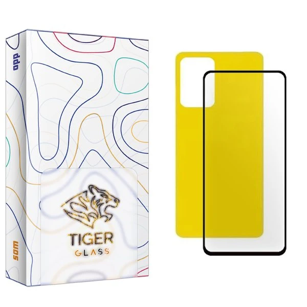 محافظ صفحه نمایش شیشه ای تایگر گلس مدل APL2 مناسب برای گوشی موبایل شیائومی Redmi Note 12 4G  به همراه محافظ پشت گوشی