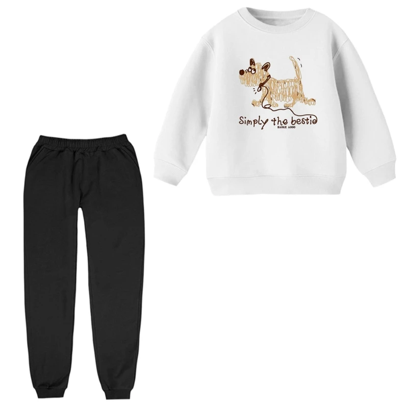 ست سویشرت و شلوار راحتی بچگانه مدل سگ نقاشی  