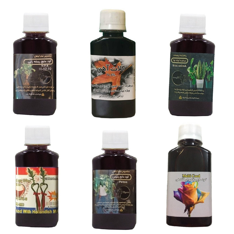 کود مایع فسفر ریشه زایی 10-52-10 و کلات آهن و امینو اسید و کود بامبو و کود پتوس و کود گلدهی مدل life drop حجم 120 میلی لیتر