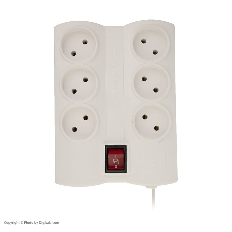 شش راهی برق کاوه مدل KV.6.TM.50M طول 50 متر