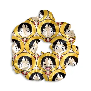 کش مو زنانه مدل اسکرانچی طرح انیمه وان پیس SCH0150 One Piece